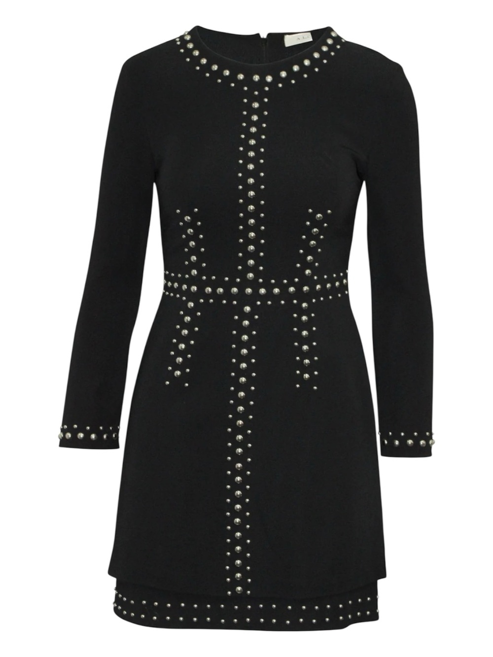 A.L.C. Madison Studded Cocktail Mini Dress in Black Viscose 6 - FLAWED